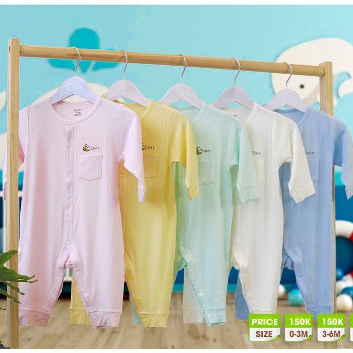 Body dài tay cho trẻ sơ sinh vải petit Luxry cho trẻ sơ sinh LR008