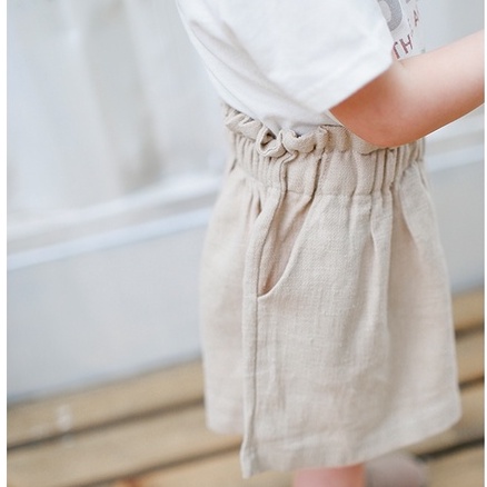 Quần Đùi Cạp Cao Bé Trai Bé Gái Chất Đũi Thoáng Mát Thấm Hút Mồ Hôi Size 10-35kg