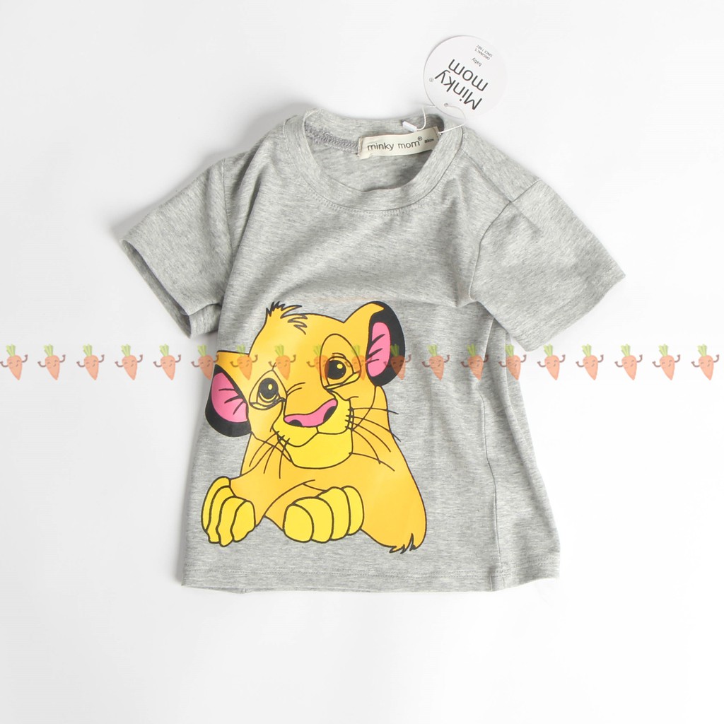 [SALE] Áo Cộc Tay Cho Bé Trai, Bé Gái Minky Mom Vải Cotton 100% Họa Tiết Hoạt Hình Đáng Yêu, Áo Thun Trẻ Em MKMA2107