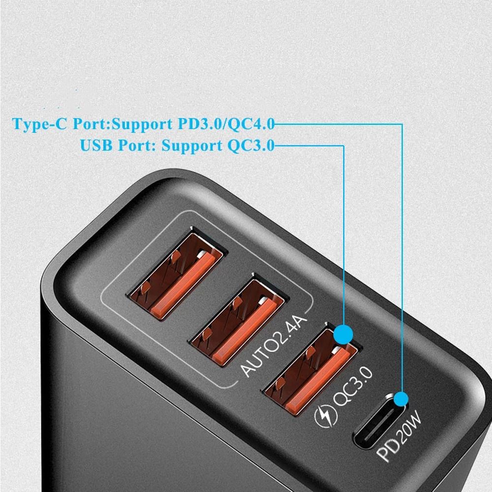 Củ sạc nhanh USB 4 cổng tiện lợi dành cho điện thoại di động