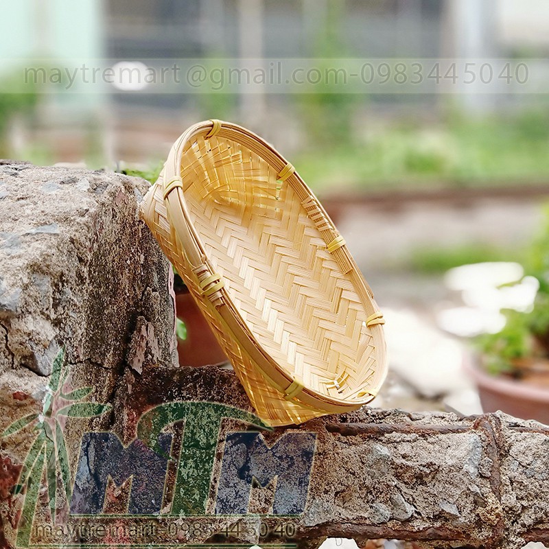 Khay tre l Đĩa tre (trắng) l Trang trí l Chụp hình sản phẩm