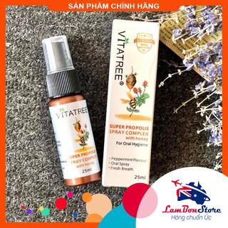 [CHÍNH HÃNG] Chai Xịt Keo Ong Giảm Ho Vitatree 25ml - Xuất xứ Úc
