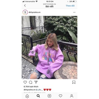 ☀️Áo Hoddie Nỉ Tím Dirty Coins