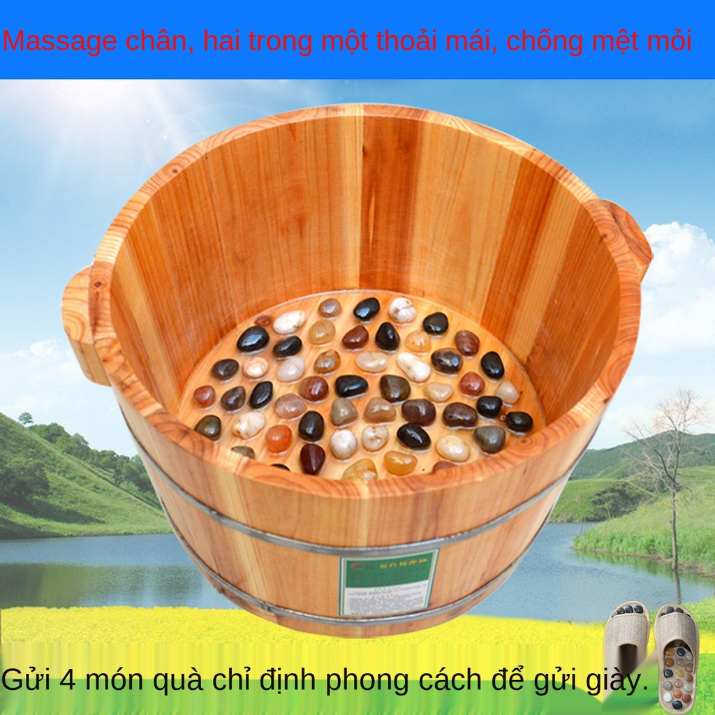 ♗Thùng ngâm chân massage Erlang gỗ gia đình bồn tắm <