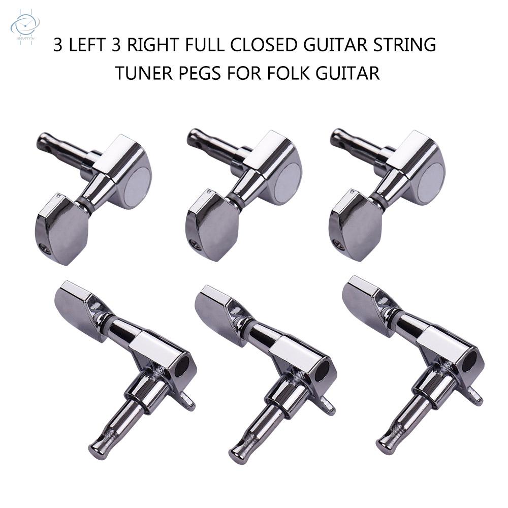 ♫6pcs 3L3R Full Closed Guitar String Tuner Pegs Tuning Machine Head for Folk Guitar