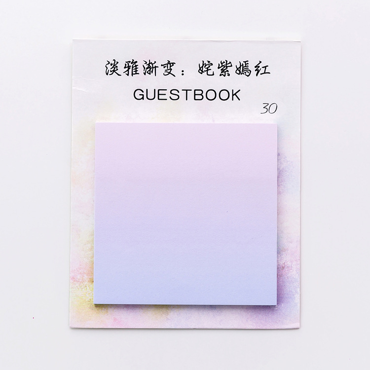 30 Sheets Elegant Gradients Square Times Record Sticky Note Office / Study Memo Pad / Stamp
