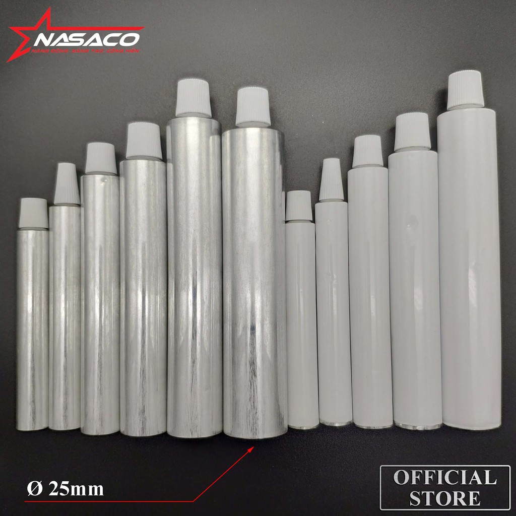 Tuýp Nhôm 25mm Dung Tích 65ml Chuyên Đựng Gel, Keo, Thuốc Nhuộm - Sức Chứa 50g