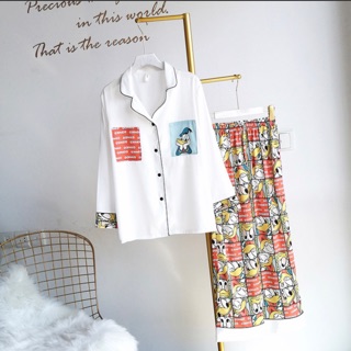 PIJAMA DÁNG DÀI HỌA TIẾT VỊT DONALD