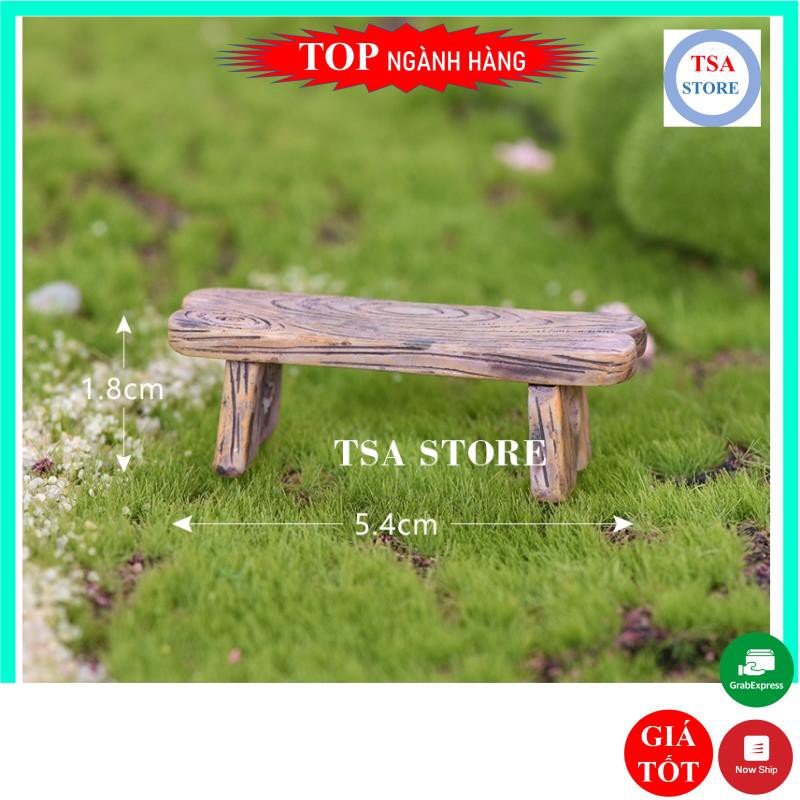 Phụ kiện tiểu cảnh Ghế gỗ trang trí tiểu cảnh/chậu cây mini/terrarium/hồ cá/bonsai/hòn non bộ/sen đá/xương rồng