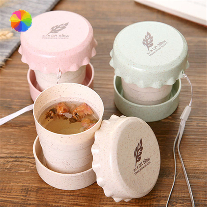 Cốc Gấp Gọn Màu Kẹo Làm Từ Rơm Lúa Mì Đơn Giản