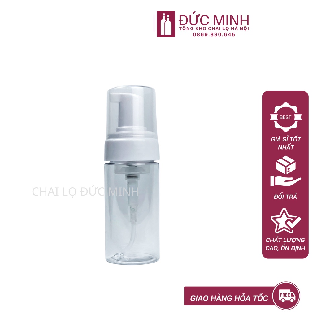 Chai nhựa tạo bọt, chai chiết mỹ phẩm 100ml trong [Giá Sỉ/ Lẻ]