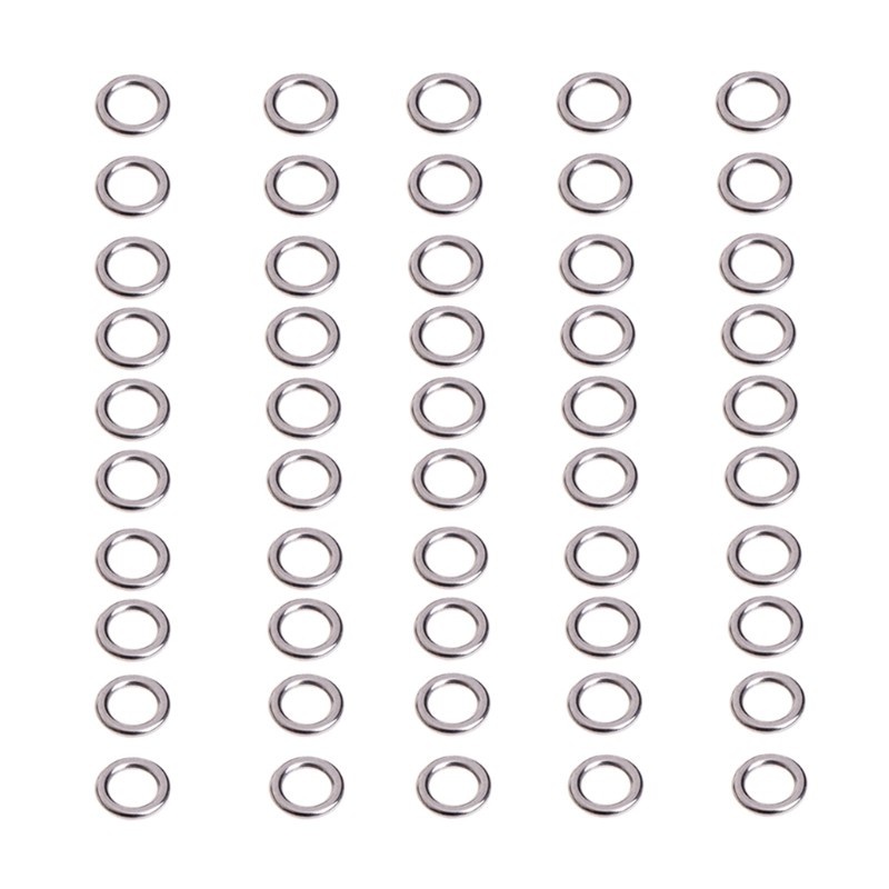 Set 50 Khoen Móc Câu Cá Bằng Thép Không Gỉ Mới