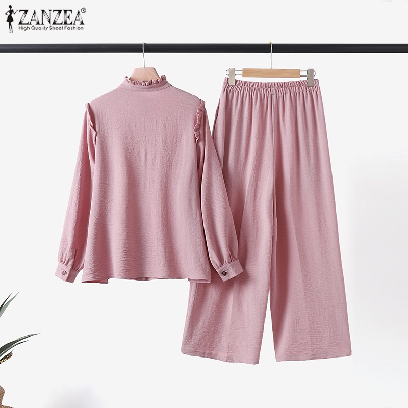 Zanzea Set Áo 2 Dây + Quần Dài Ống Rộng Thời Trang Nữ