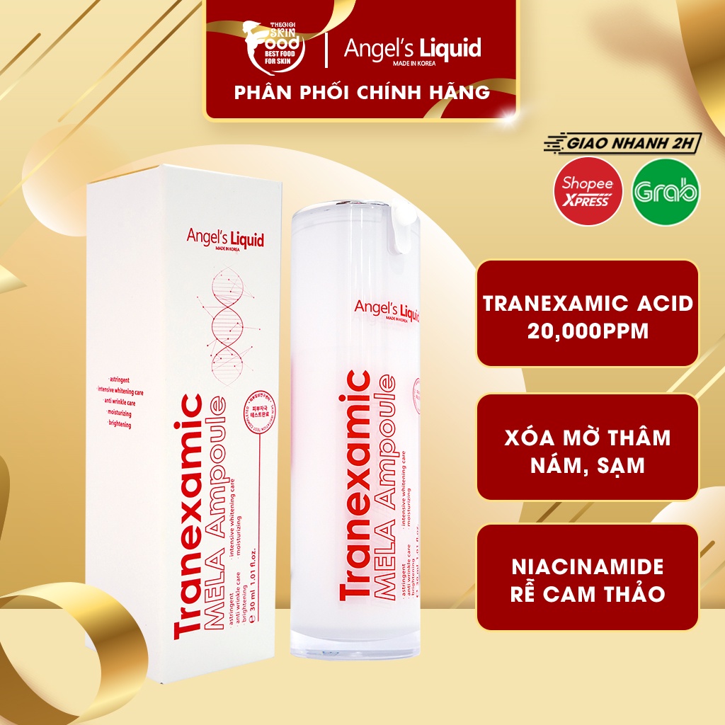 Siêu Tinh Chất Xoá Thâm Đỏ, Mờ Sạm Nám Angel's Liquid Tranexamic Mela Ampoule 30ml