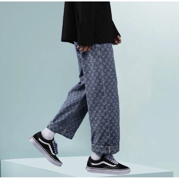 💥STYLE CÁ TÍNH💥Quần Jean LV nam,nữ Ống suông, rộng In Họa Tiết LV_3S Style Hàn Quốc Full size Cho Nam style hàn quốc | BigBuy360 - bigbuy360.vn