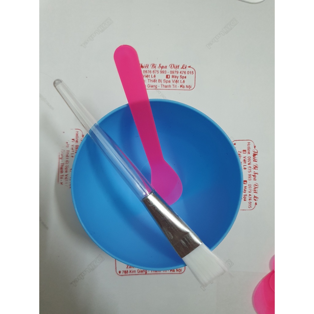 Chổi Silicol, Bộ Bát Thìa Chổi Đắp Mặt Nạ - Bát Silicon Sịn