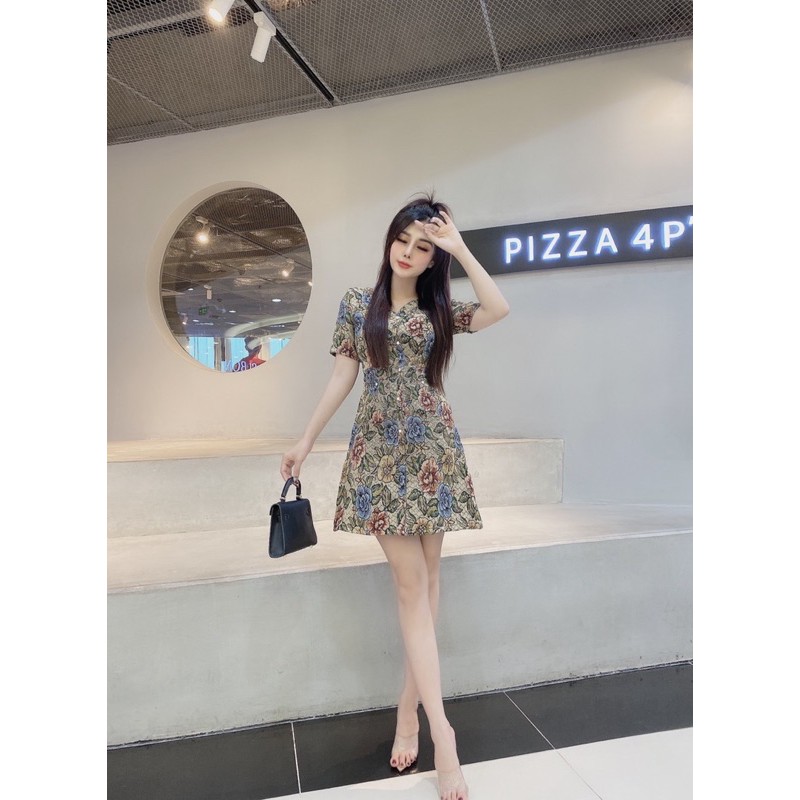 Bán sỉ váy hoa gấm siêu sang