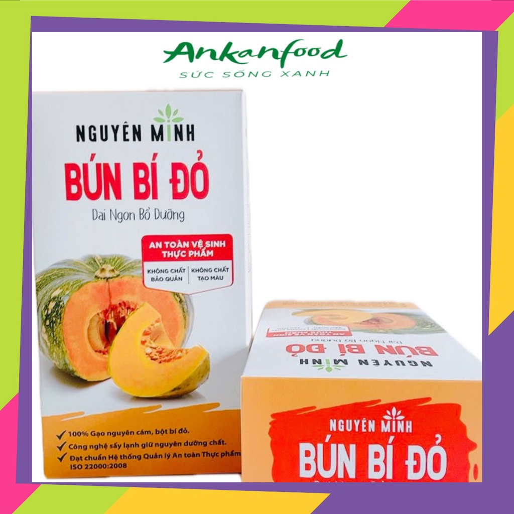 Bún bí đỏ Nguyên Minh hộp 300gram, Mì rau củ sợi nhỏ dai bổ sung dinh dưỡng, ANKANFOOD