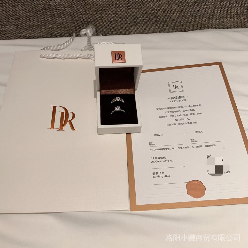 Dr Certificate Nhẫn Cặp Đôi Moissanite One Carat Cổ Điển Làm Quà Tặng Đám Cưới Cho Nam Và Nữ