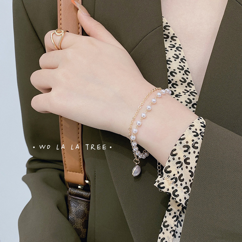Vòng tay nhiều lớp đính ngọc trai nhân tạo kiểu dáng thời trang cho nữ | BigBuy360 - bigbuy360.vn