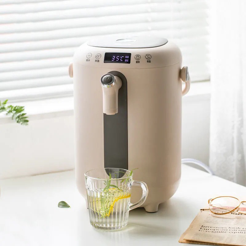 Bình thủy nước nóng - phích giữ nhiệt điều chỉnh nhiệt 2 lớp BEAR màu kem hồng cổ điển bảo hành 12 tháng