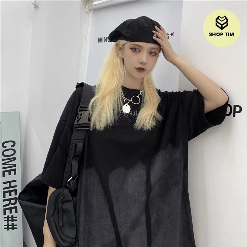 Áo Thun Unisex Vải Cotton 100% TIM FASHION - Áo Phông Tay Lỡ, Form Rộng Nam Nữ 04