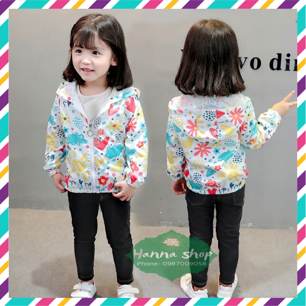 Áo khoác gió bé gái, áo khoác mỏng chất mềm mại cho bé gái, hàng Quảng Châu chất đẹp