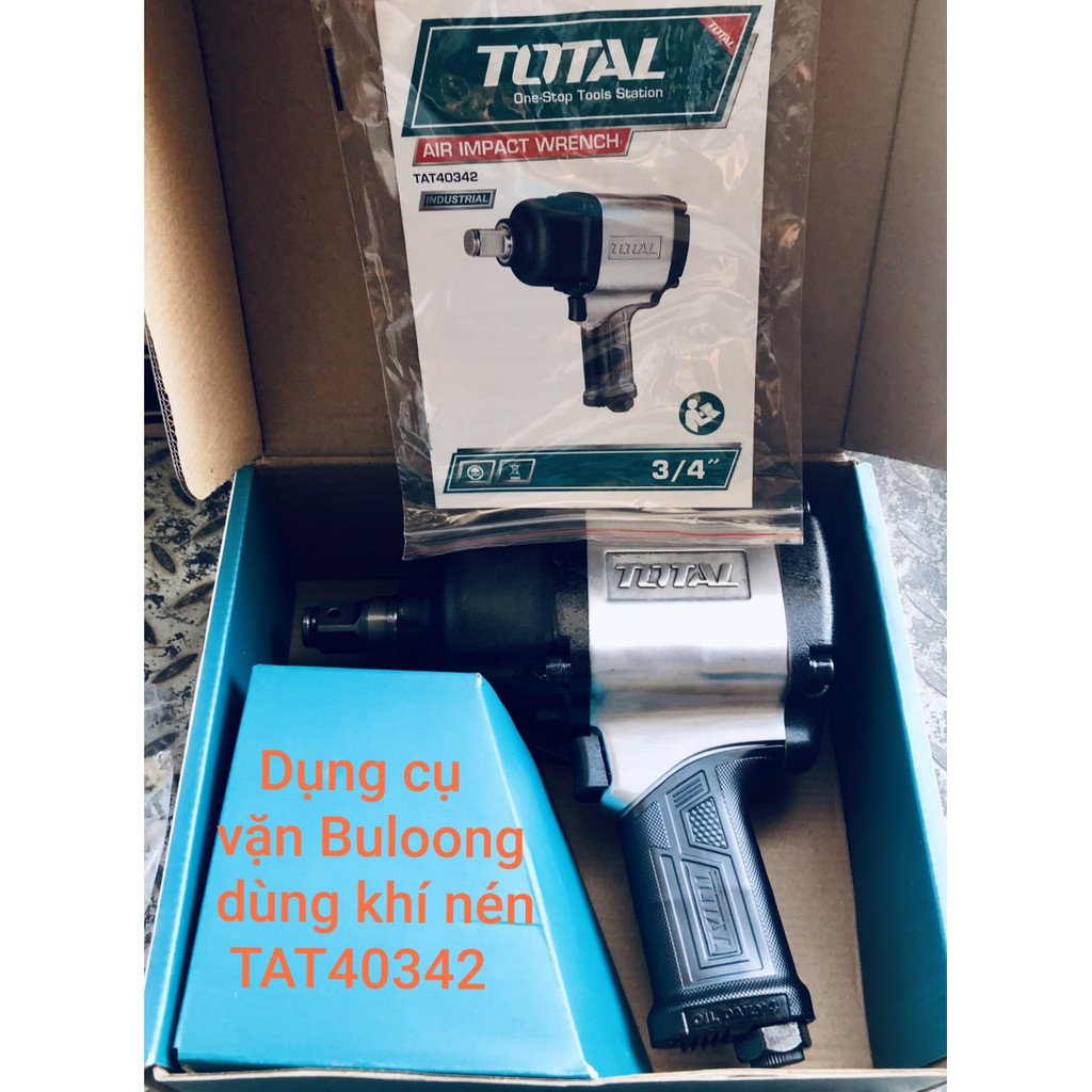 Súng Vặn bu lông  dùng khí nén Total TAT40342 Đậu vặn 3/4" Mô men 1600Nm