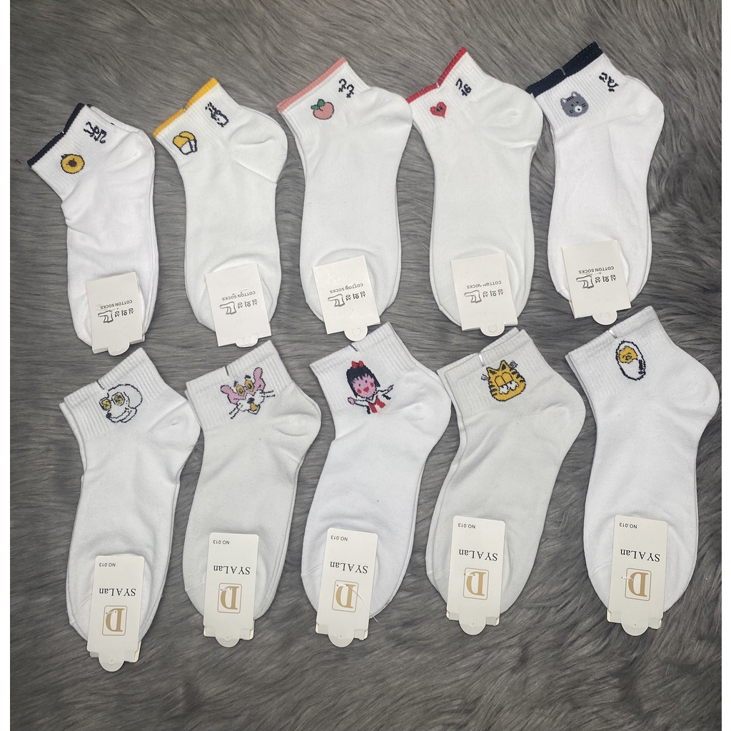 Combo 5 và 10 đôi tất vớ nữ hình ,  được chọn hình , vải thun Cotton ( mode Hàn Quốc ) ảnh thật ,bảo đảm giao giống ảnh