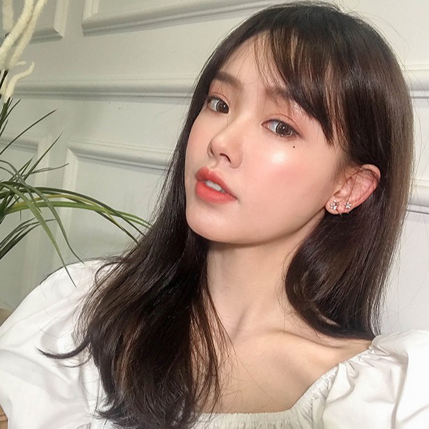 Khuyên tai bạc nữ hình hoa, Hoa tai cao cấp kẹp vành tai, đính đá TUNA SILVER CAM KẾT CHUẨN BẠC