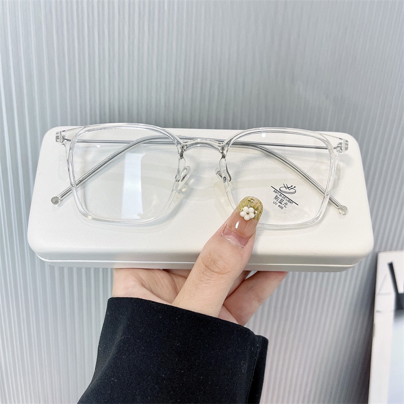 Mắt Kính Gọng Vuông Siêu Nhẹ Chống Ánh Sáng Xanh TR90 Thời Trang Hàn Quốc