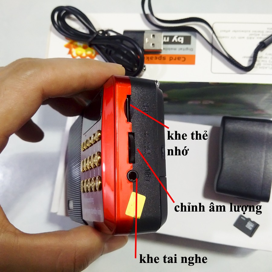 Máy k516 ghi âm phát trực tiếp, nghe nhạc,kinh phật từ thẻ nhớ,USB, Đài FM,kèm thẻ nhớ micro sd 8g,cáp sạc đầy đủ K516