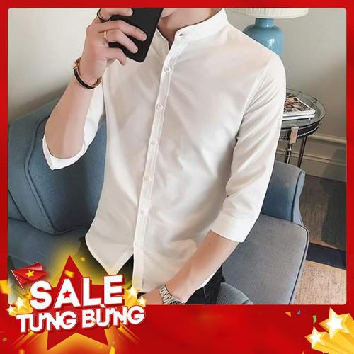 ÁoSơ Mi Nam cổ tàu dài tay ôm dáng HỘI TỤ TINH HOA MC Shop -Hàng nhập khẩu