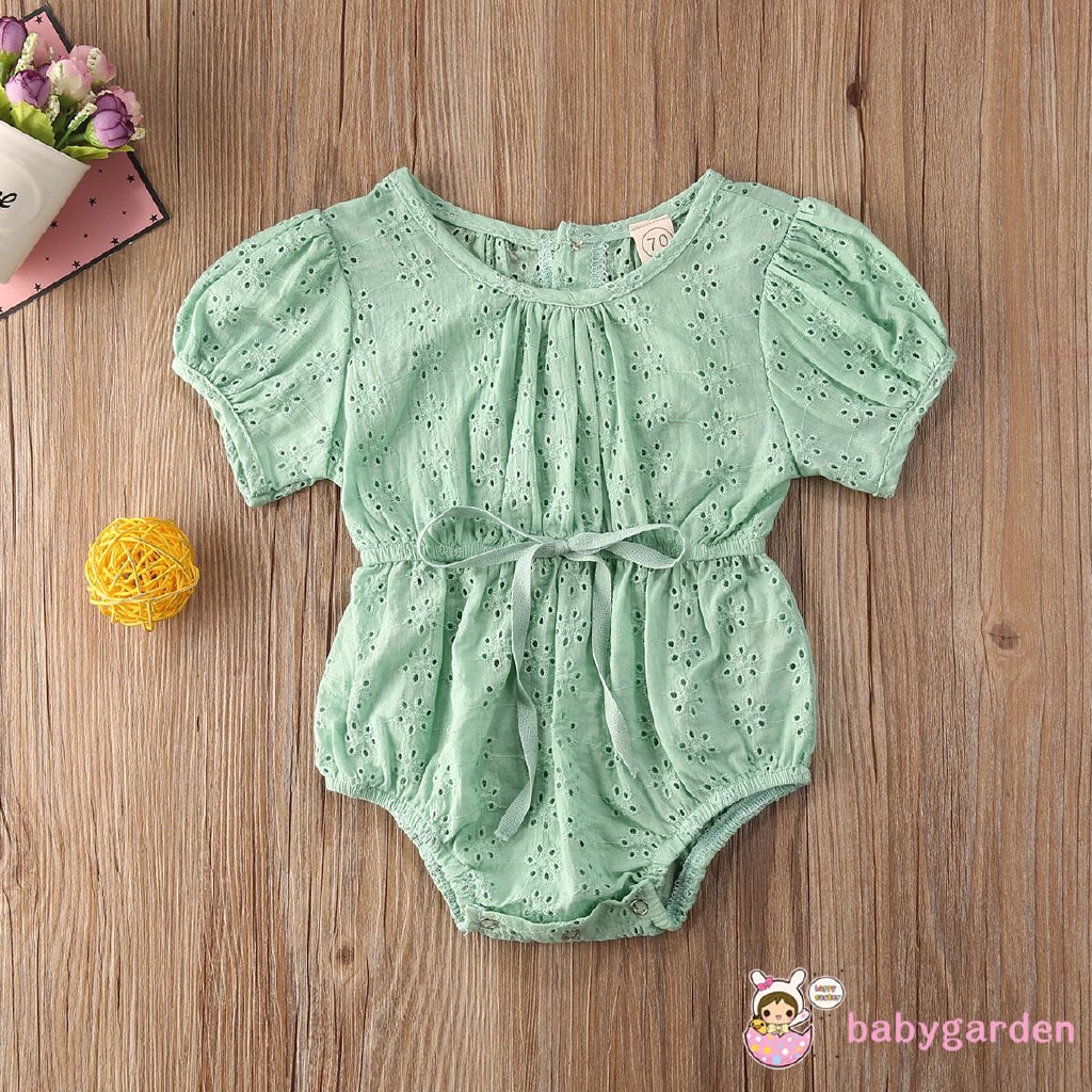 Jumpsuit Tay Phồng Màu Trơn Cho Bé Gái