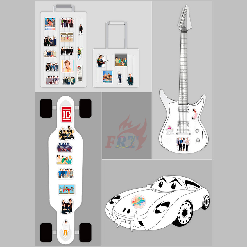 100Pcs/Set ❉ One Direction 1D - Series B Pop Music Band Stickers ❉ Louis Tomlinson Harry Edward Styles Liam Payne Niall James Horan DIY Fashion Luggage Laptop Skateboard Decals Doodle Stickers