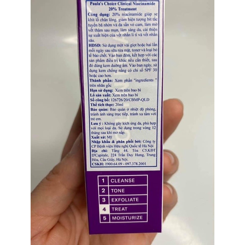 Tinh chất dưỡng sáng da mờ thâm se lỗ chân lông serum Paula's choice niacinamide 20% booster | BigBuy360 - bigbuy360.vn