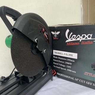 Máy cắt sắt Vespa công suất 2500W, moto dây đồng 100%, máy hoạt động mạnh mẽ đường kính đĩa cắt 355 full phụ kiện đầy đủ