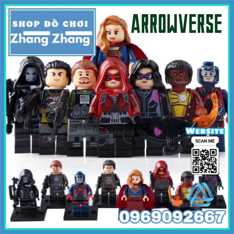 Đồ chơi Xếp hình Super Girl gồm Prometheus - Fire Storm - Slip Knot - Huntress Atom Emiko Queen Minifigures Xinh X0179