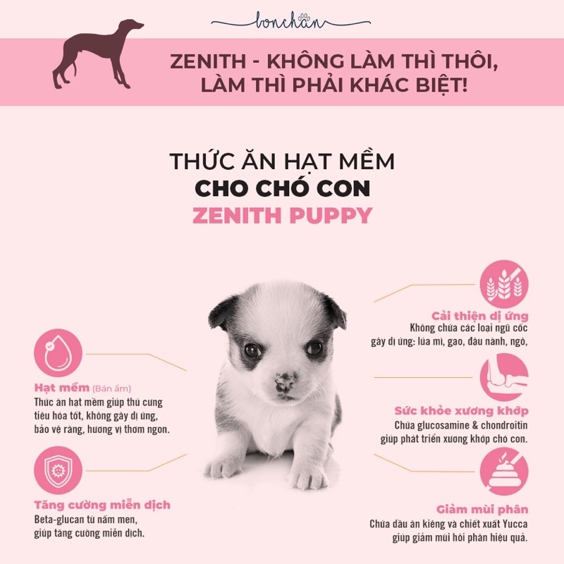 Thức ăn cho chó con hạt mềm zenith xuất xứ Hàn Quốc