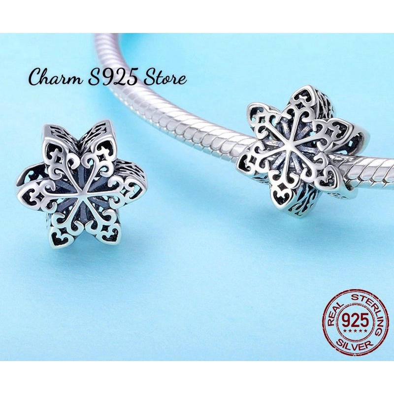 CHARM HOA TUYẾT TRẮNG BẠC S925 HÀNG CHÍNH HÃNG CAO CẤP
