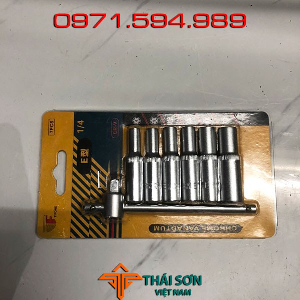 Bộ khẩu E 1/4 inch . Nhật Bản. Chuyên mở động cơ máy, động cơ ô tô. Thép nguyên chất cr V