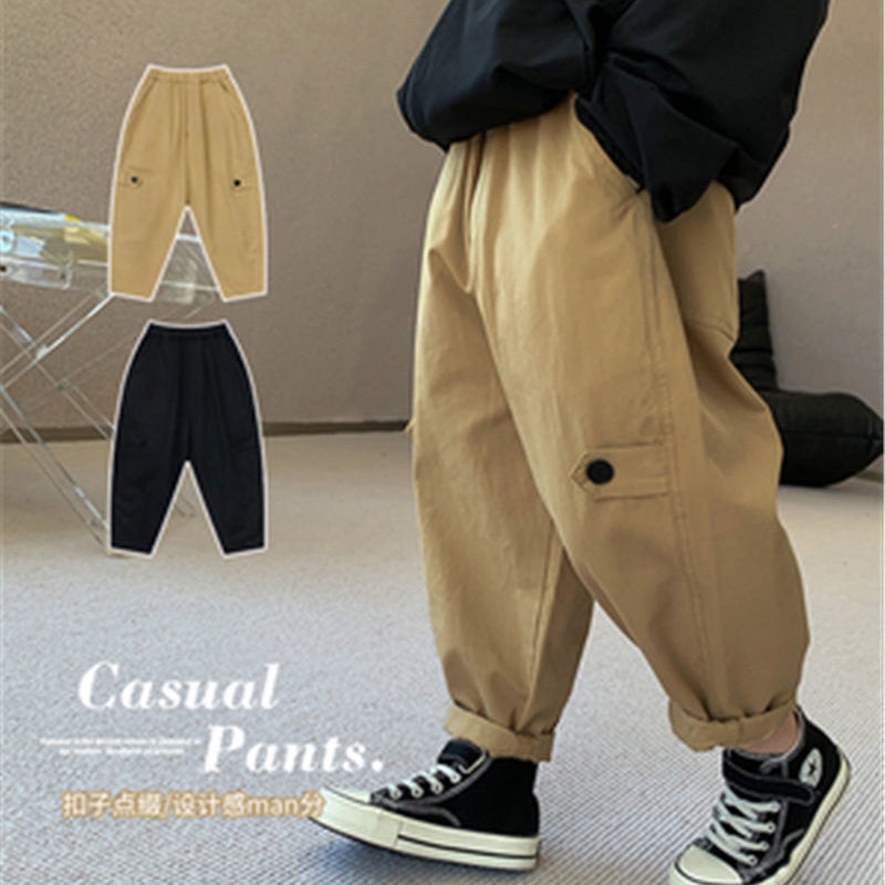 Quần Dài 5 Tấc Dáng Rộng Phong Cách Hàn Quốc Thời Trang Xuân Thu Cho Bé Trai