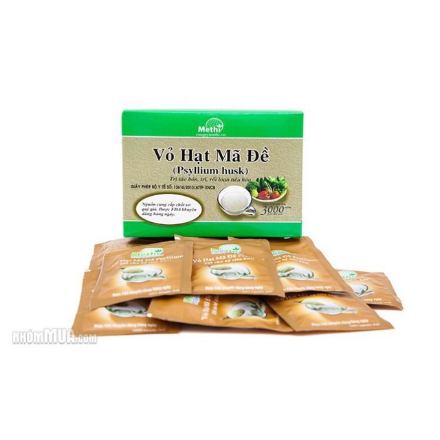 VỎ HẠT MÃ ĐỀ 1 GÓI 7G - BỔ SUNG CHẤT XƠ