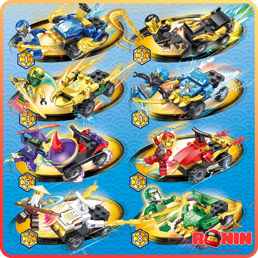 Combo 4 Bộ Đồ Chơi Lắp Rắp Lego Xe Ninjago Mini : Siêu Xe Của Các Ninja