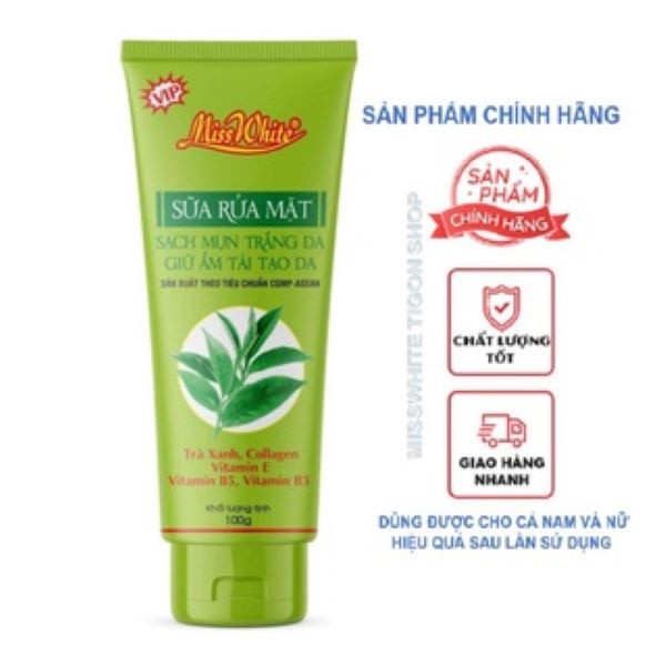 Sữa rửa mặt Misswhite TRÀ XANH 100g