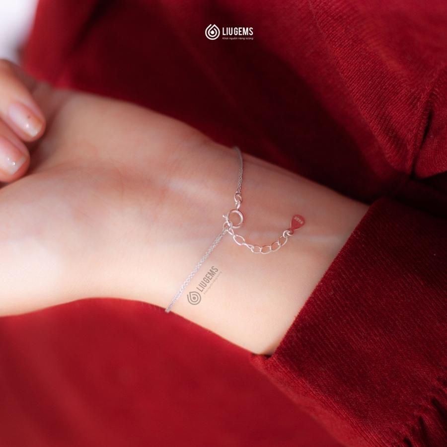 Lắc Tay Bạc Nữ Handmade Lu Thống Liugems, Mix Charm Cỏ 4 Lá, Bi, Ngôi Sao, Thời Trang Unisex Đơn Giản, Thanh Lịch