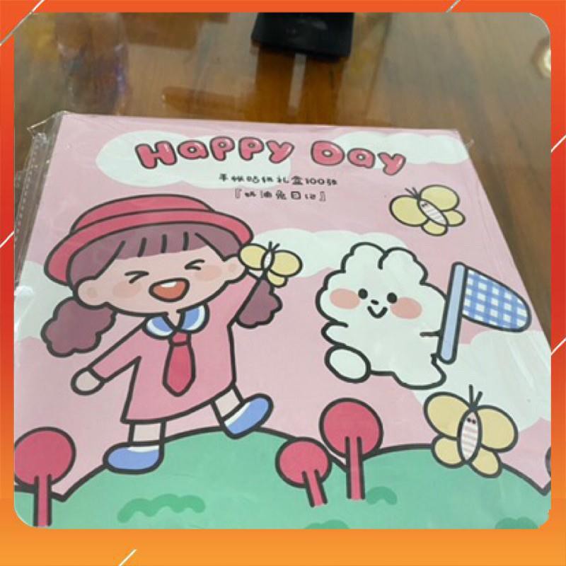 Hộp STICKER nhiều hình kute cho bé BỘ 1000 STICKER TELADO CÔ GÁI VÀ BÉ THỎ Lucio store