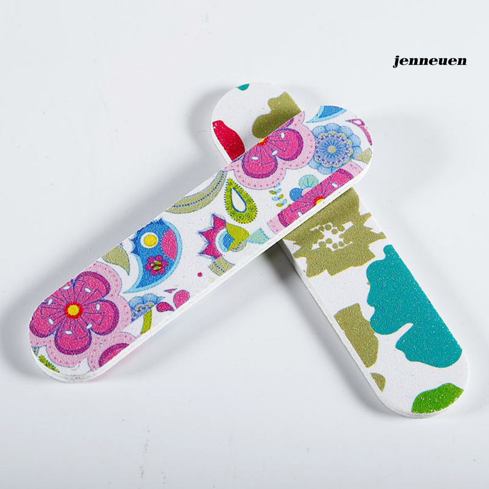 [Hàng mới về] Bộ 10 Cây Dũa Móng Tay Hai Mặt Họa Tiết Hoa Độc Đáo