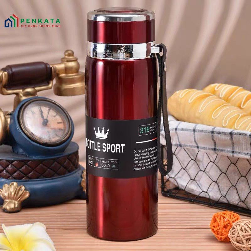 Bình giữ nhiệt Vacuum Cup 1000ml, Bình nước giữ nhiệt inox 316 cao cấp giữ nhiệt 24h PENKATA