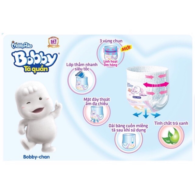 Tã Quần Bobby XL18 Miếng Tặng Bình Vắt Cam trị giá 35k